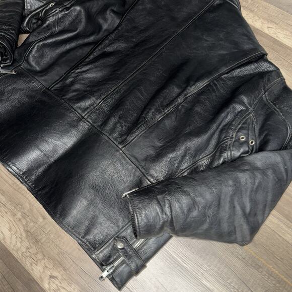 Leather Gallery Padded Black Motorcycle Jacket Thinsulate Zip Out Liner 2X-Large - Picture 11 of 12